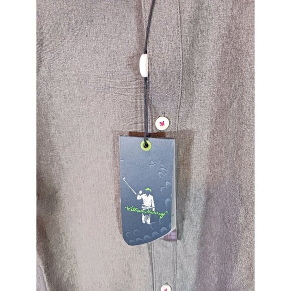 William Murray Stretch Golf Button Down Long Sleeve Gray Men's Shirt Size XL NWT - Picture 3 of 6